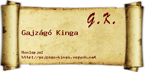Gajzágó Kinga névjegykártya