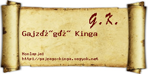 Gajzágó Kinga névjegykártya